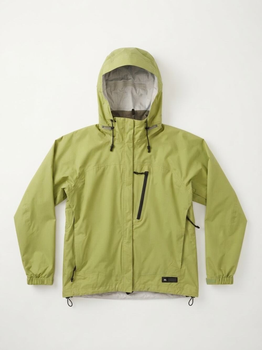 REI Mens Rain Jacket L Green Topo Print Waterproof Hooded Gorpcore Shell